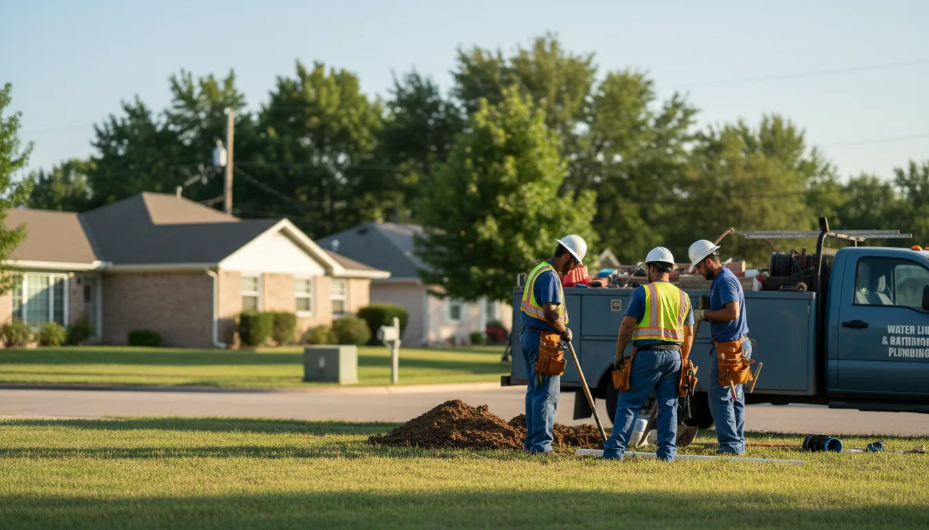 Residential water line and bathroom plumbing service in Paxico, KS